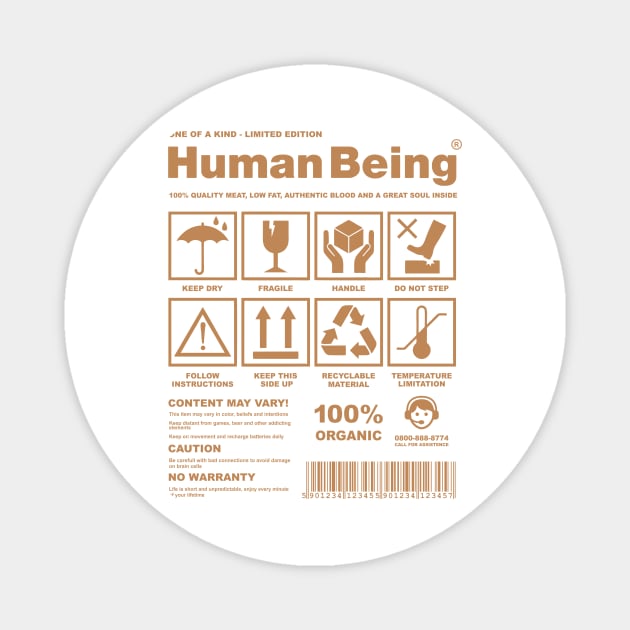 Cool Tees Human Label Magnet by COOLTEESCLUB